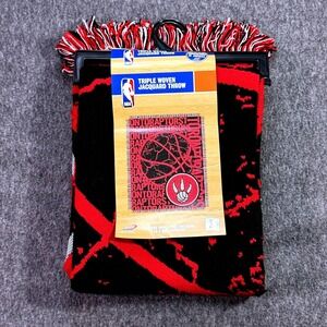 NBA Toronto Raptors Triple Woven Jacquard Throw Blanket 46x59 Red Black